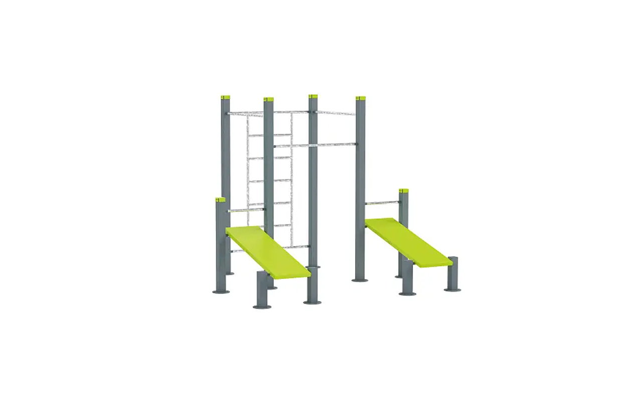 WALL - 3 PULL UPS BARS - 2 BENCHES - Turnhalle im Freien