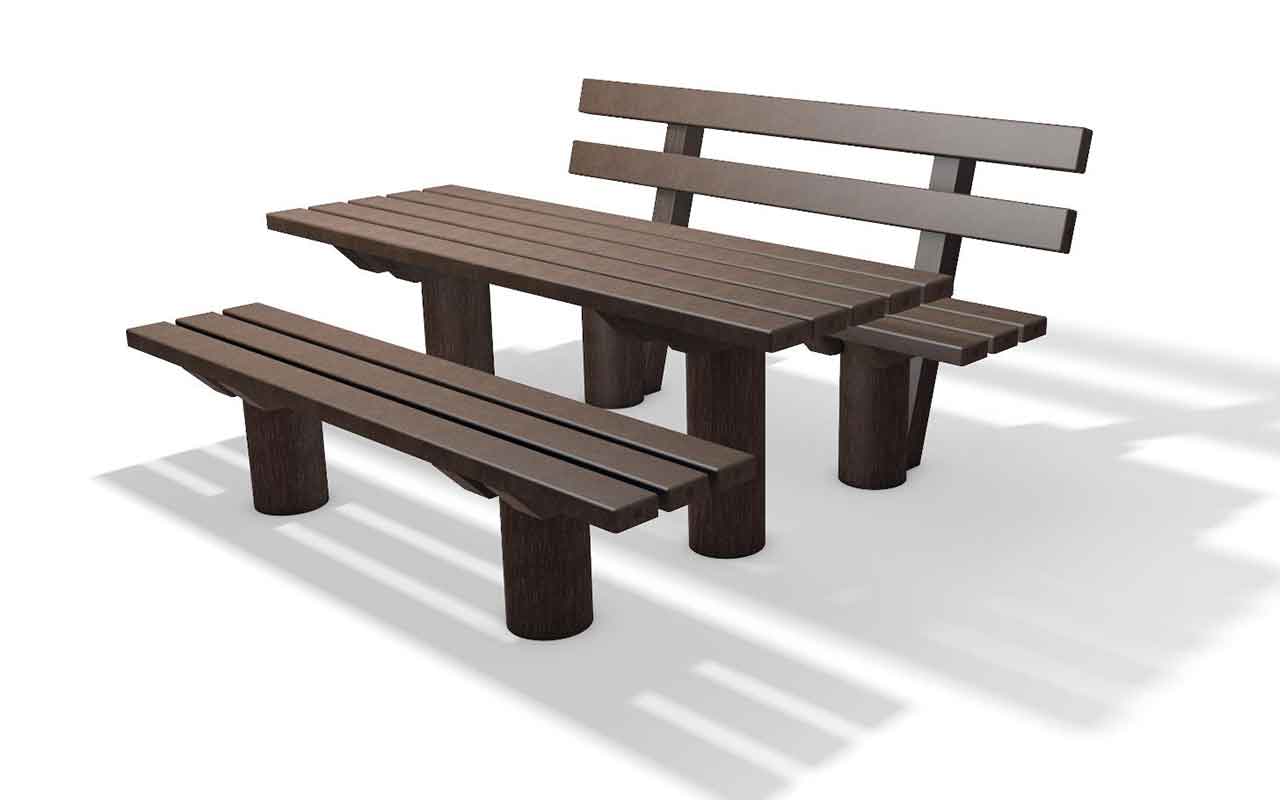 TAUNUS SET - TAUNUS SET - Tables / benches in recycled plastic - Tables / benches in recycled plastic