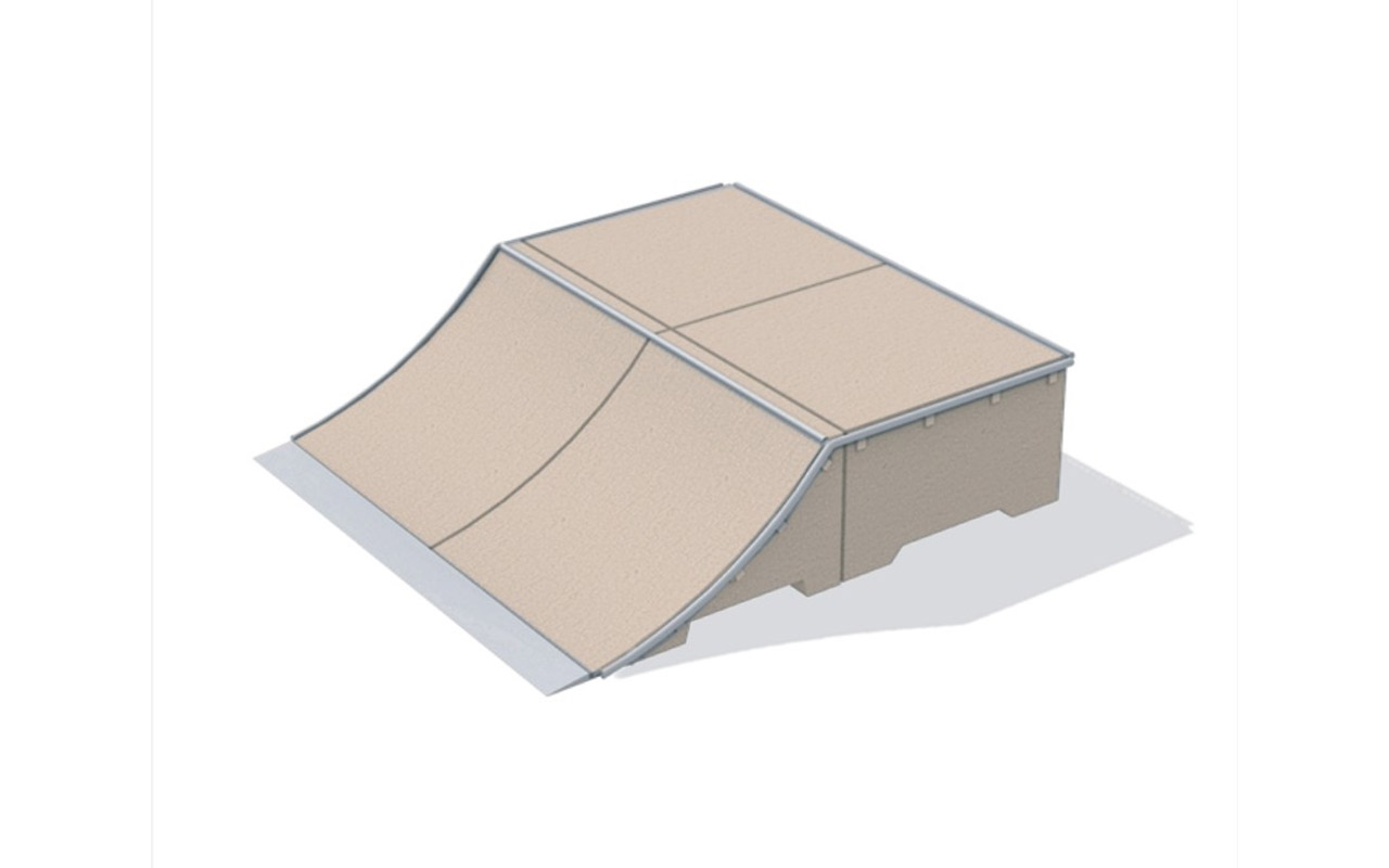 DOUBLE QUARTER PIPE - Zement Skatepark