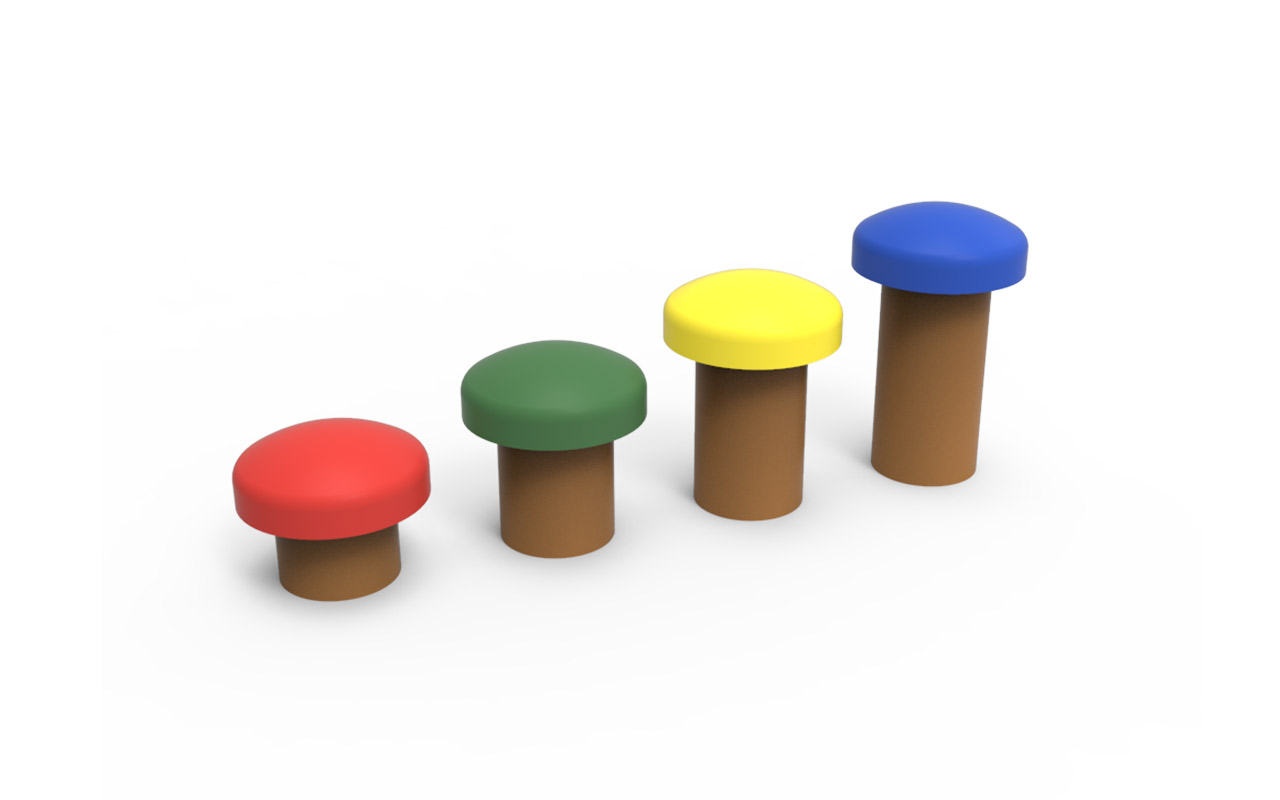 MUSHROOMS - 3D cast rubber shapes